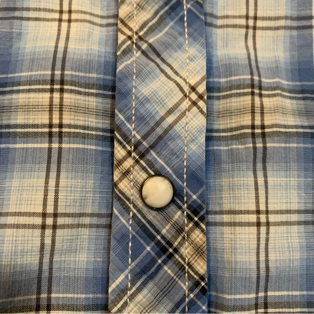 Men’s American Eagle Vintage Fit Plaid Snap Button Shirt Small Western Cowboy - Picture 4 of 8